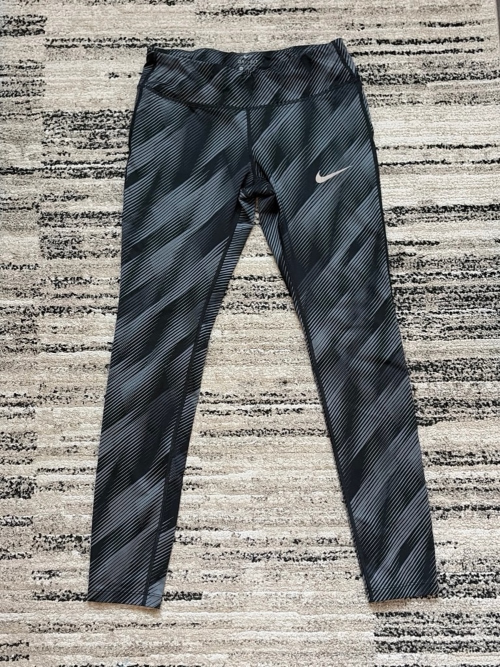 Black and Grey Nike Leggings - Medium